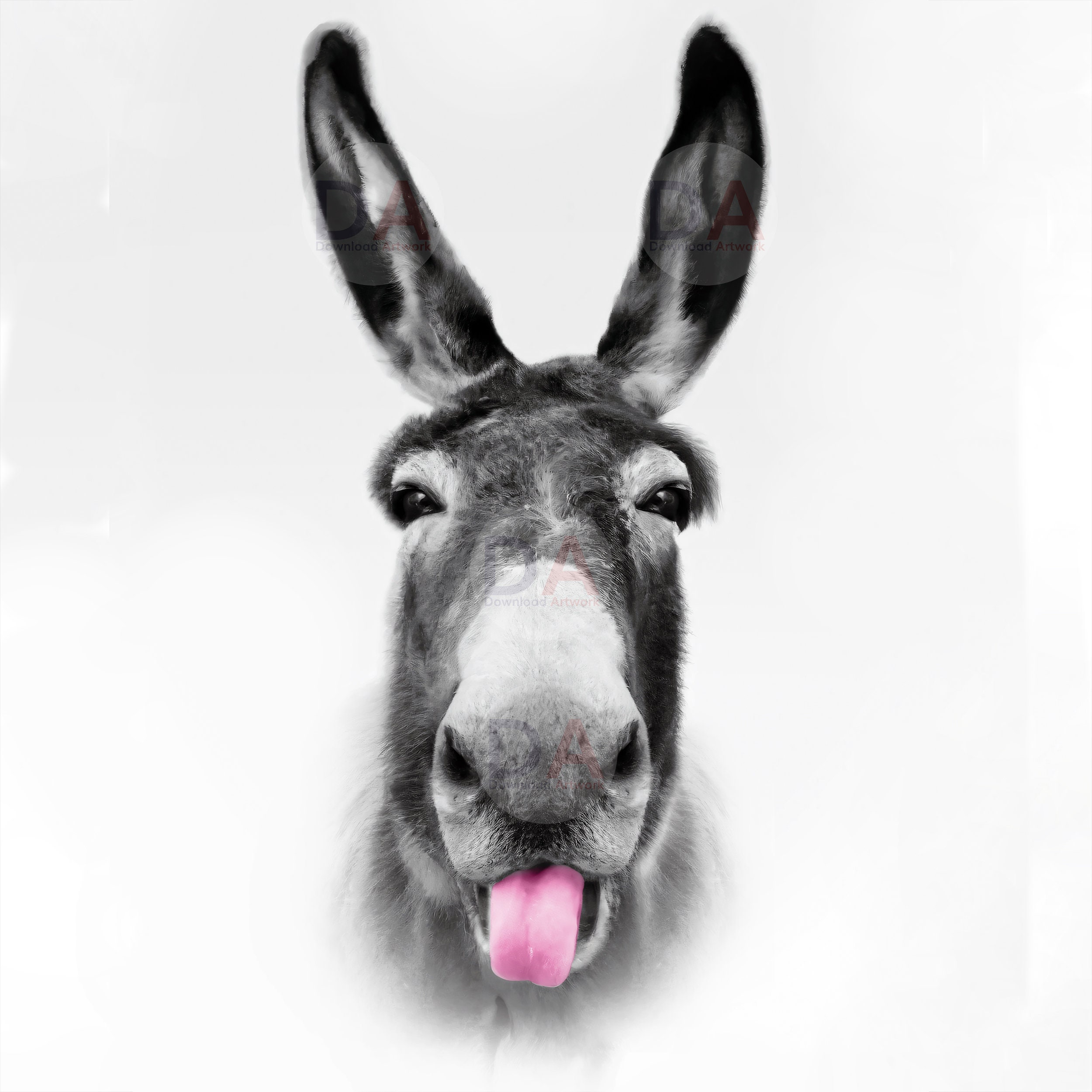 Donkey Printable Farm Animals Print Nursery Wall Art Cute Donkey Art ...