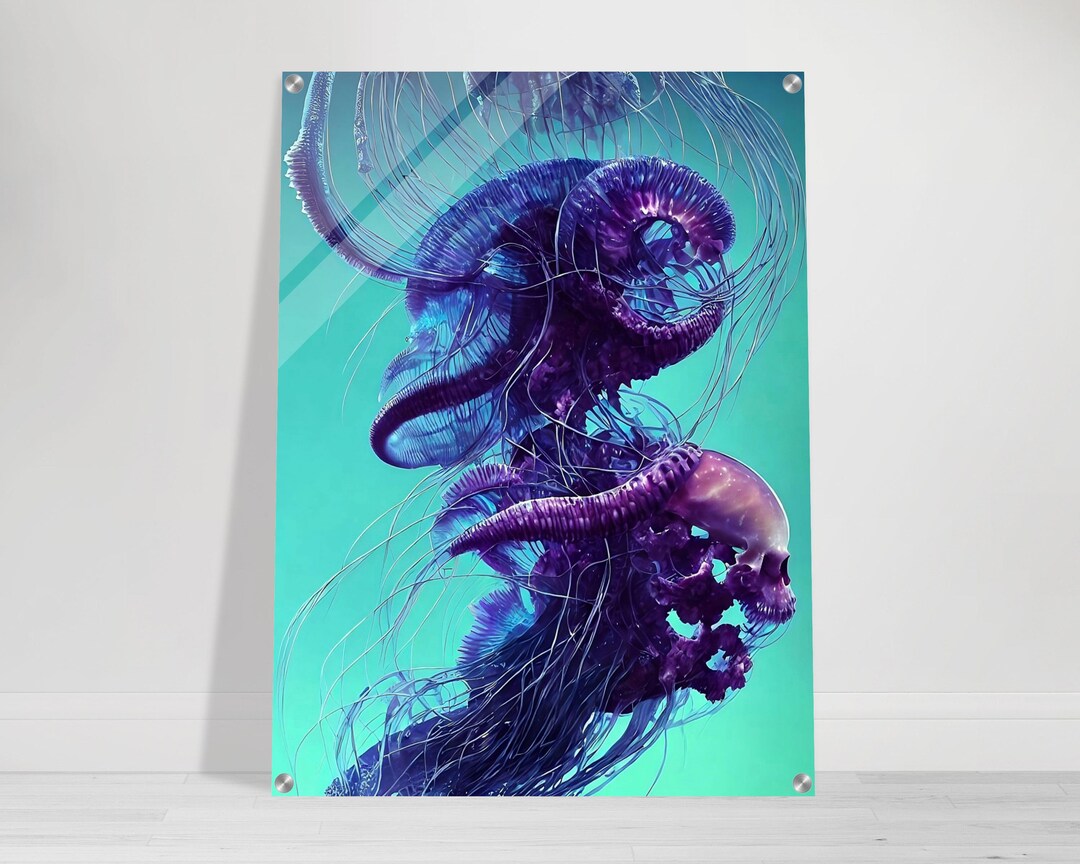 Mystic Maroon: the Purple Skulls Secret Acrylic Artwork Modern Abstract ...