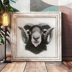 Funny Animal Tongue Print Set: Bathroom Humor Wall Art (Instant Download)