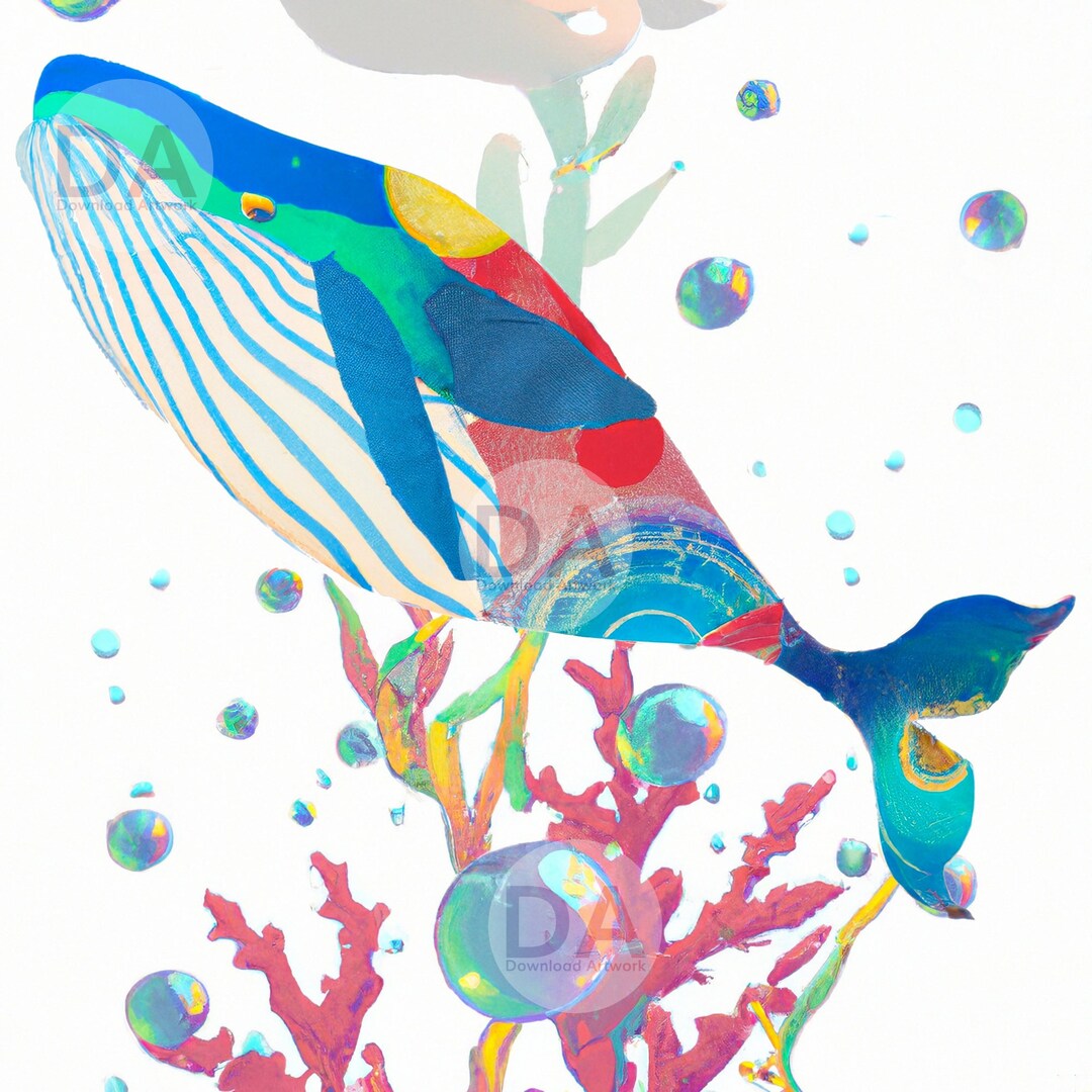 Blue Whale Print Blue Whale Digital Print Blue Whale - Etsy