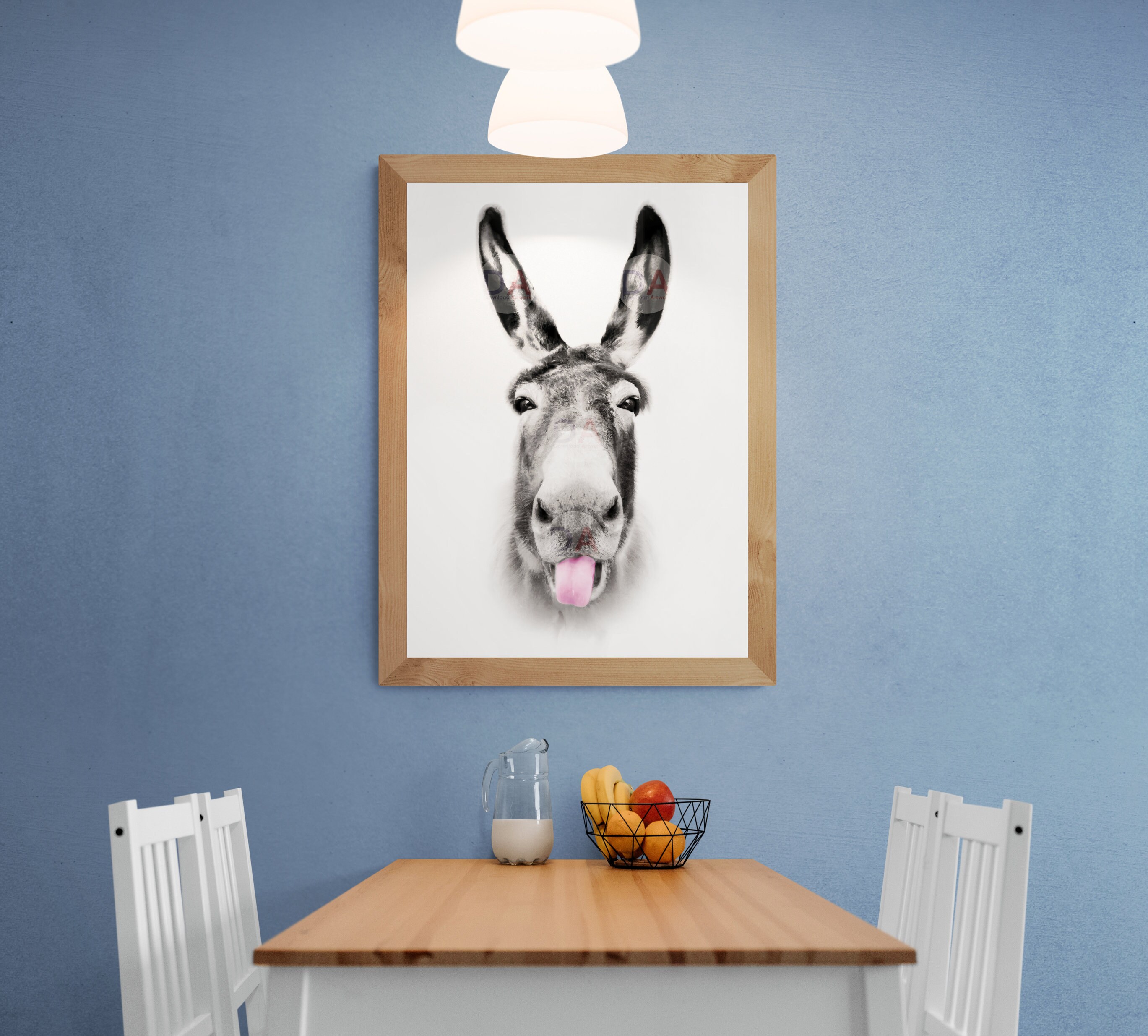 Simple Cute Donkey Art Print Casual Cotton Sweatshirt