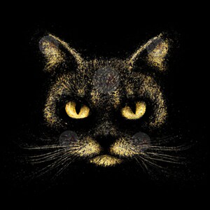Golden Cat print  | Cat digital print | Cat Illustration | Gold and black Cat Print | Elegant Cat Printable Art | Gift for cat lover