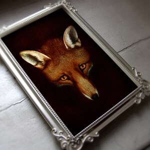 Vintage Fox Print: Moody Farmhouse Wall Art (Digital Download)