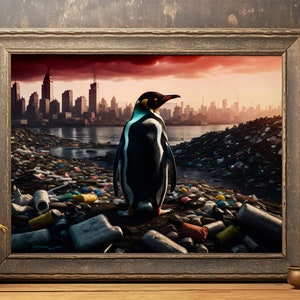 Environmental Wall Art | Environmental Activism Art Printable | Save Our Planet Printable | Penguin Gifts | Environmental Poster