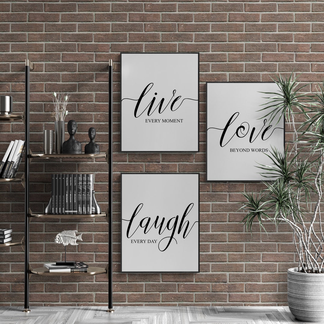Home Decor | Set of 3 Positive Quotes Wall Arts | Statement Wall Decor ...