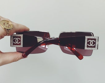 Treasures of NYC - Chanel Red Rhinestone Slim Glasses