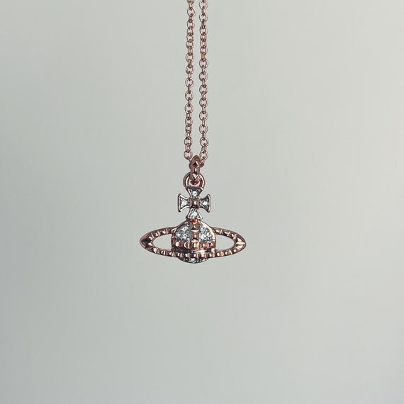 Vivienne Westwood rose gold orb chain necklace wi… - image 1