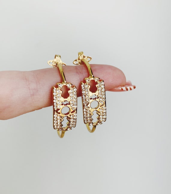 Vivienne Westwood gold hoop earrings with Swarovsk