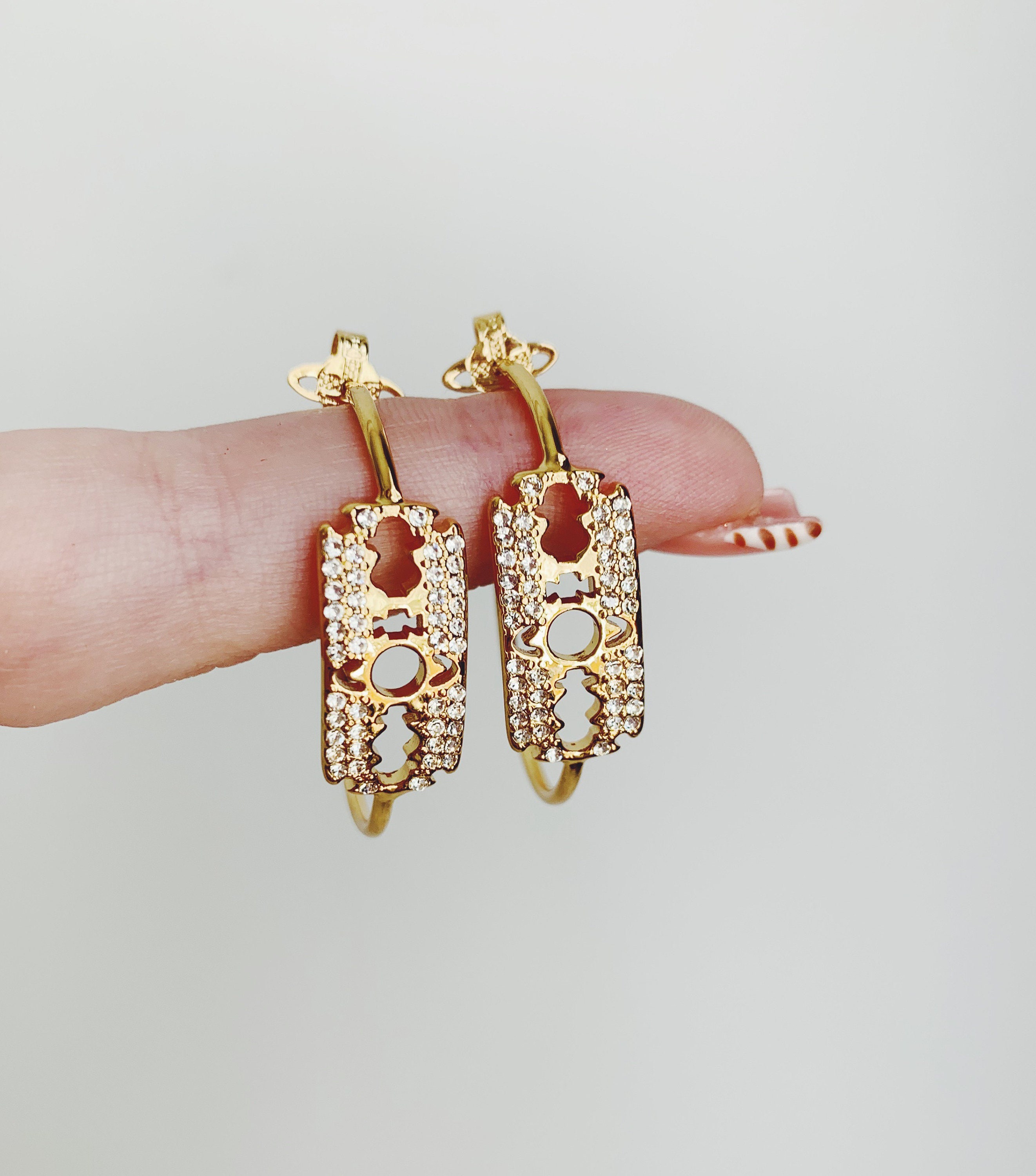 Vivienne Westwood Gold Hoop Earrings With Swarovski Crystal