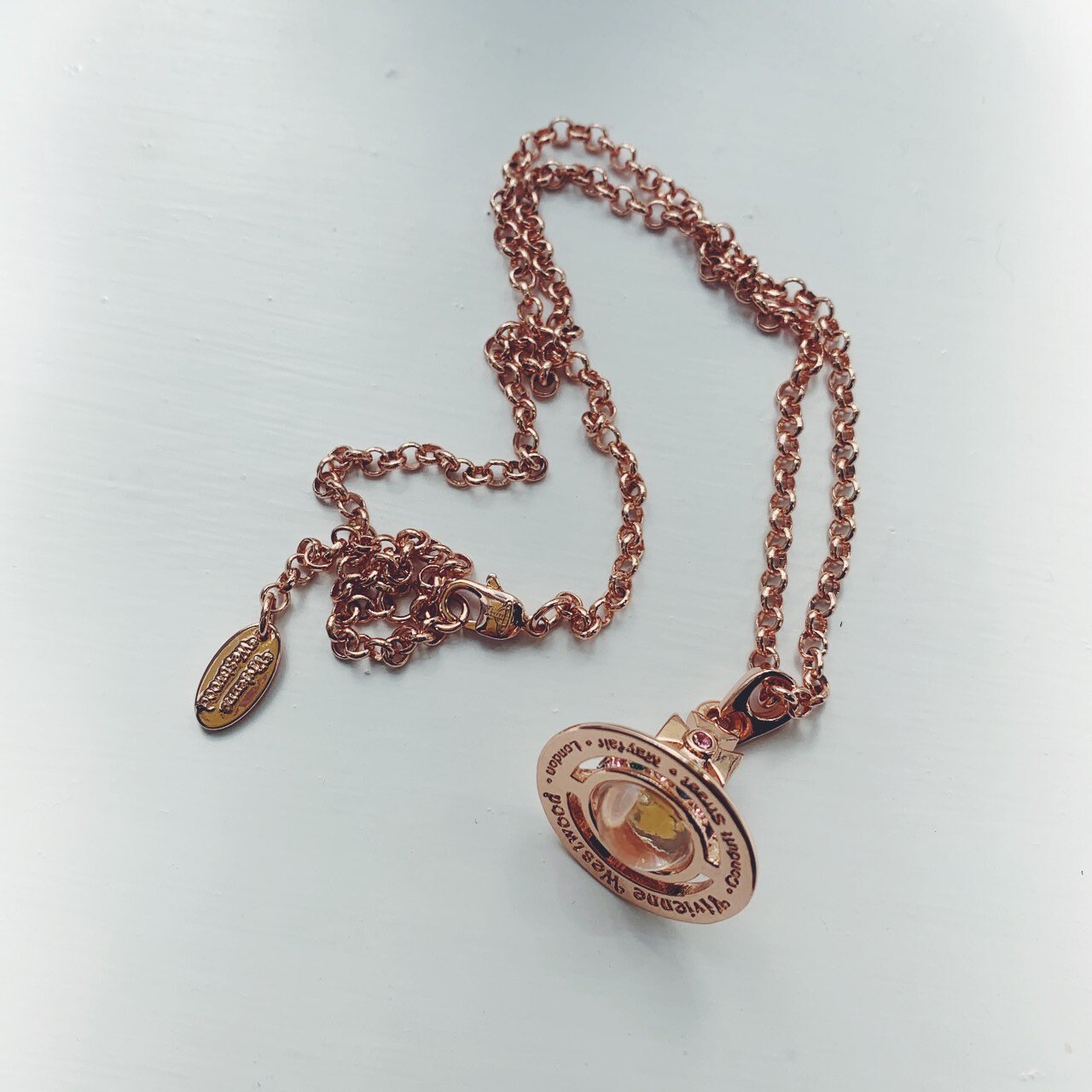 Vivienne Westwood Rose Gold 3d Orb Pendant Necklace With Etsy Ireland