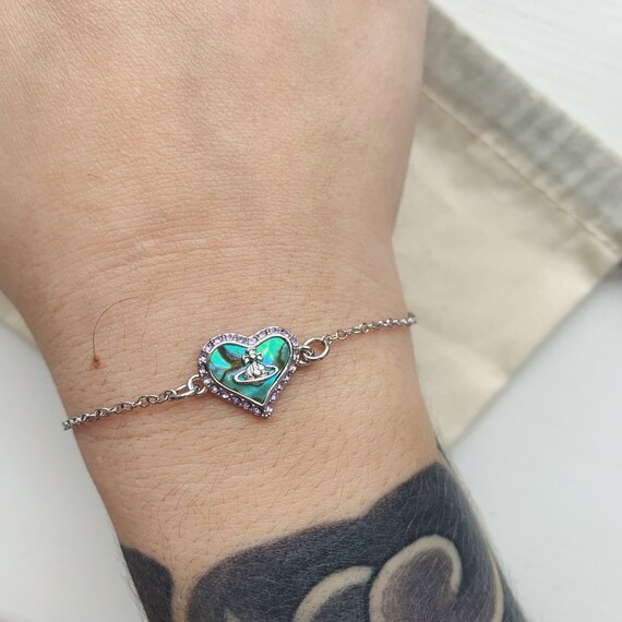 Vivienne Westwood Silber türkis Perlmutt Herz Orb Charm Kette Etsy