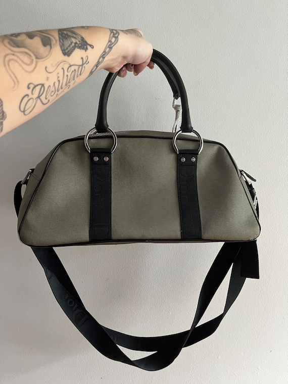 Vintage Dior hardcore handbag bag khaki green bla… - image 6