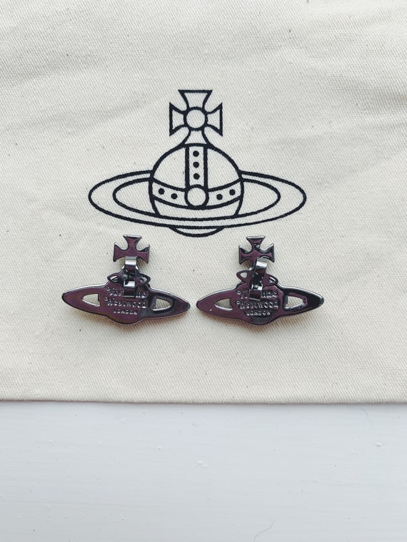 Vivienne Westwood gunmetal orb stud earrings with… - image 2