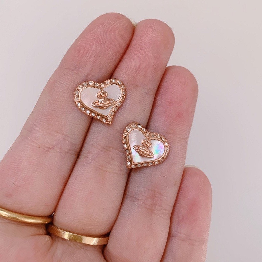 small rose gold vivienne westwood earrings