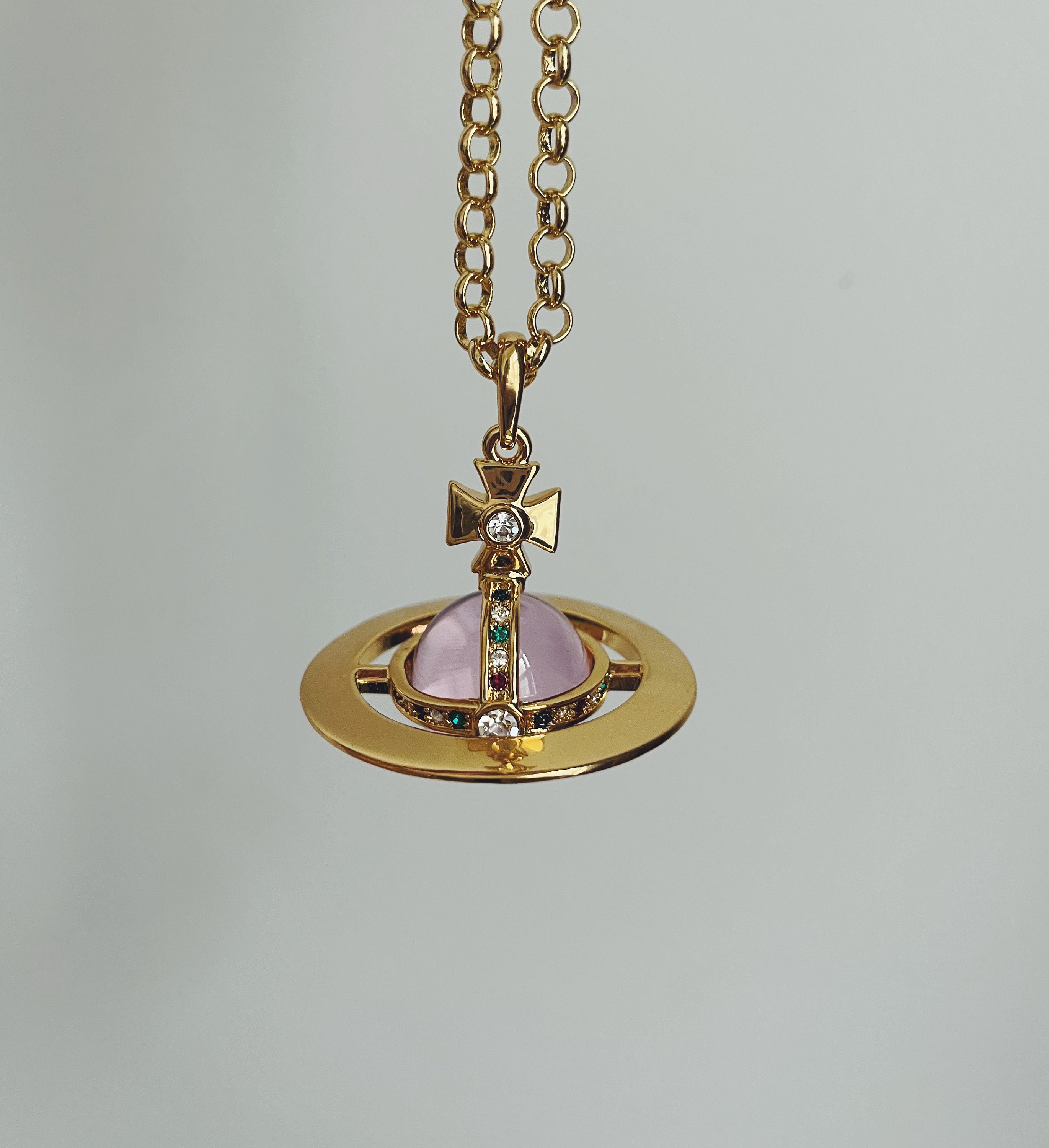 Vivienne Monogram Pendant, Pink Gold, Mother-Of-Pearl, Wood & Diamonds -  Jewelry - Categories