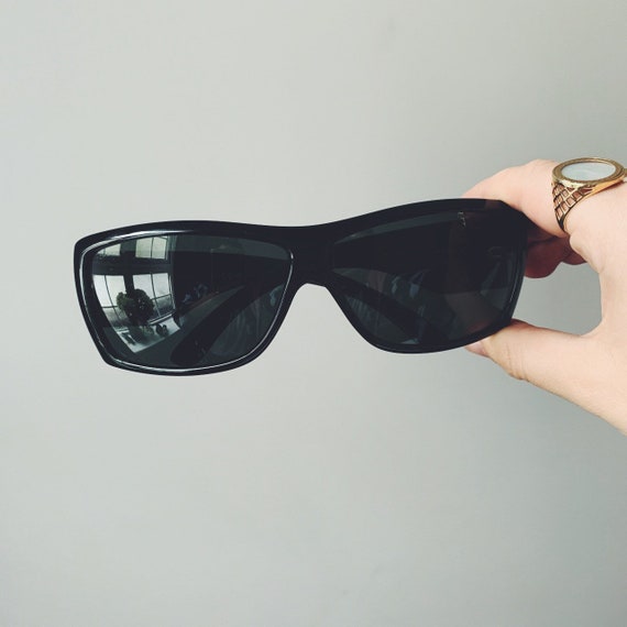 Vintage Chanel dark green wrap around sunglasses … - image 2