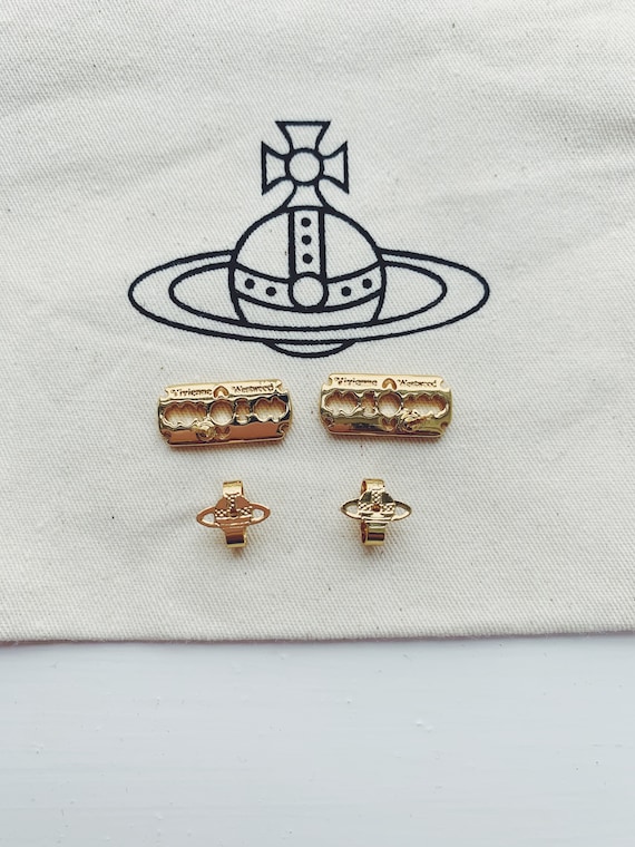 Vivienne Westwood gold razor blade stud earrings - image 2