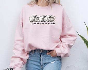 Silkie Chicken Graphic Tee: Retro Silkie Themed sweater ORIGINAL DESIGN by Upright Creations