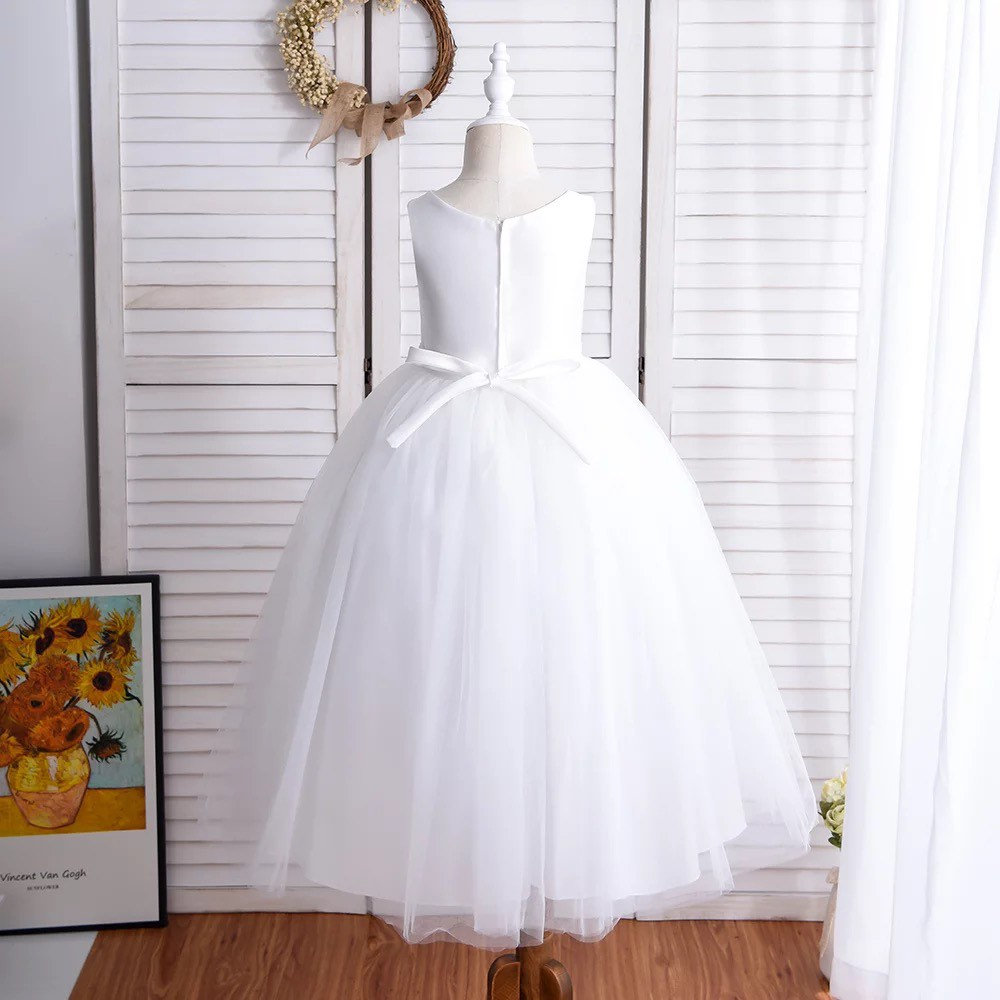 Little bridesmaid white formal girls dress long Etsy