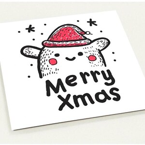 Cartes postales de Noël de joyeux Noël | Paquet de 10 | Cartes de vœux dessinées à la main respectueuses de l'environnement | 14,1 x 14,1 cm Papier mat | Enveloppe |