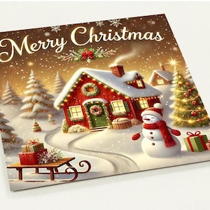 Cartolina di Natale accogliente - Confezione da 10 / Biglietti di auguri festivi / Carta opaca ecologica / Busta