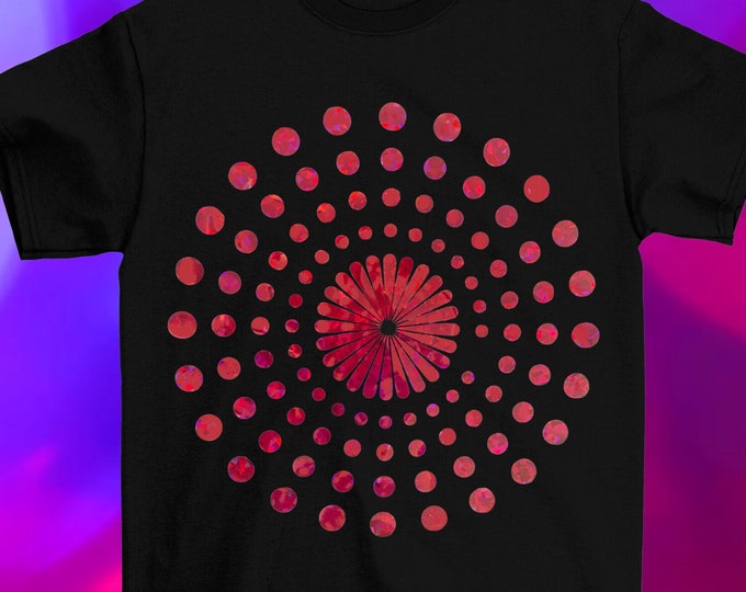 Confetti-Metallic Fuschia Dot Design T-Shirt (Adult Sizes, Long or Cropped)