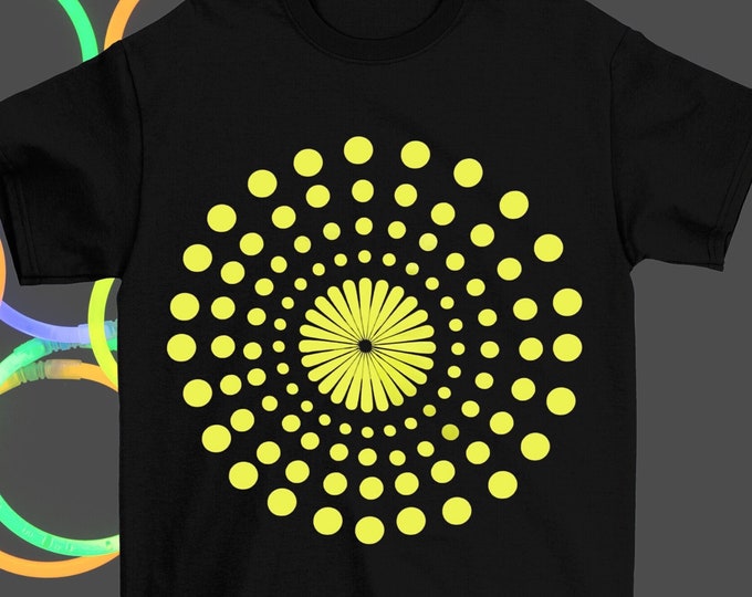 Glow in the Dark Neon Yellow Dot Design T-Shirt (Adult Sizes, Long or Cropped)