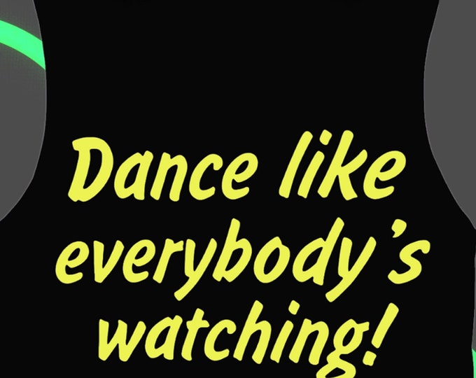 Glow in the Dark Neon Yellow "Dance like everybody's watching!" Black Tank Top (Mens Sizes)