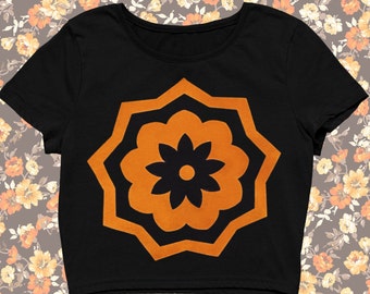 Neon Orange Flower Top (Girls AND Ladies Sizes)