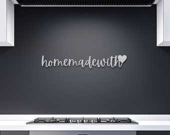 Homemade With Love Sign, Homemade Sign, Homemade Wall Art, Homemade Metal Sign, Home Decor, Living Room Decor, Housewarming Sign