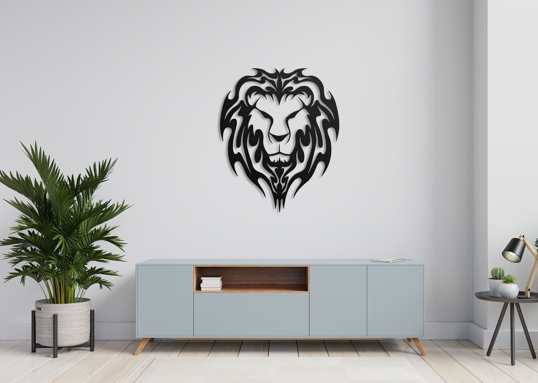 Lion Head Metal Wall Art, Lion Metal Sculpture, Lion Wall Art Etsy