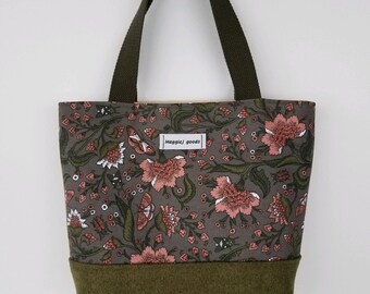 Pink Flowers & Butterflies Handbag, Tote Bag, Shoulder Bag, Purse
