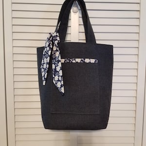 Blue Laurel Handbag, Tote Bag, Shoulder Bag, Floral Purse, Travel Purse