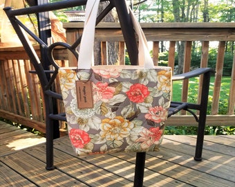 Autumn Blooms Floral Handbag, Tote Bag, Shoulder Bag, Purse