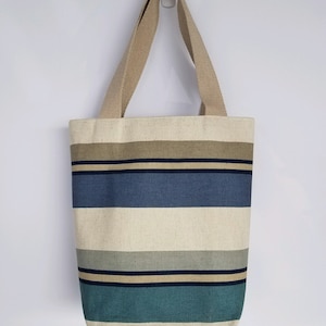 Cape Blue Stripe Handbag, Fabric Handbag, Shoulder Bag, Workforce Bag, Book Bag, Computer Bag, Travel Shoulder Bag