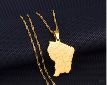 Pendentif GUYANE Acier Inox Or Gold color