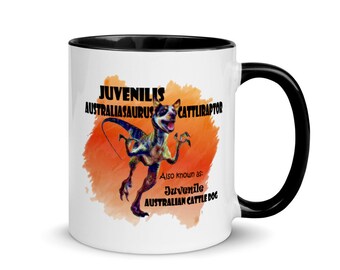 Australian Cattle Dog Velociraptor Mug with Color Inside