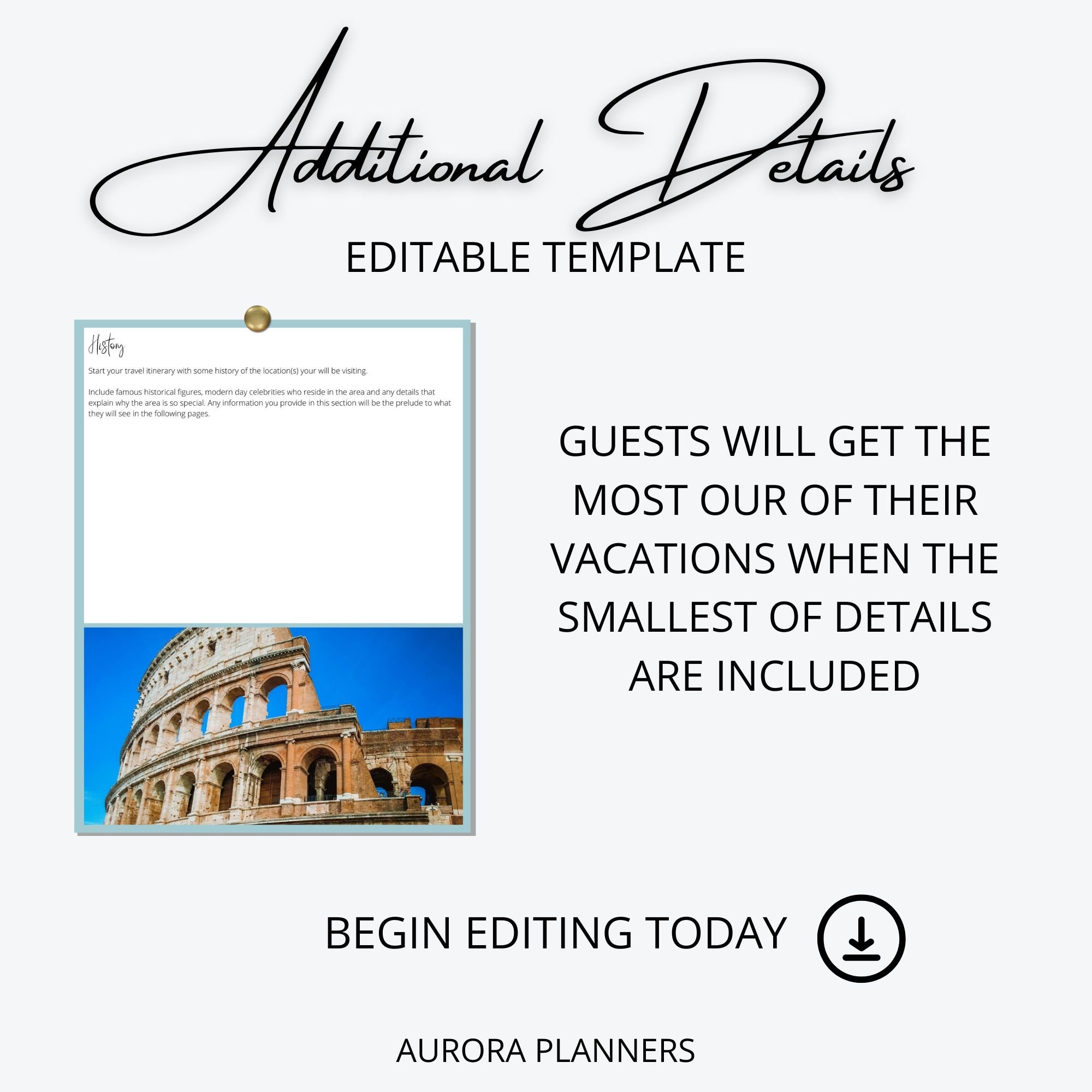 Travel Itinerary, Downloadable, Printable, Dynamic Daily Travel ...