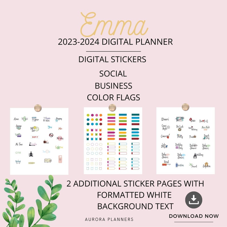 Digital Planner 2023 2024 Dated Weekly & Daily Calendar Etsy