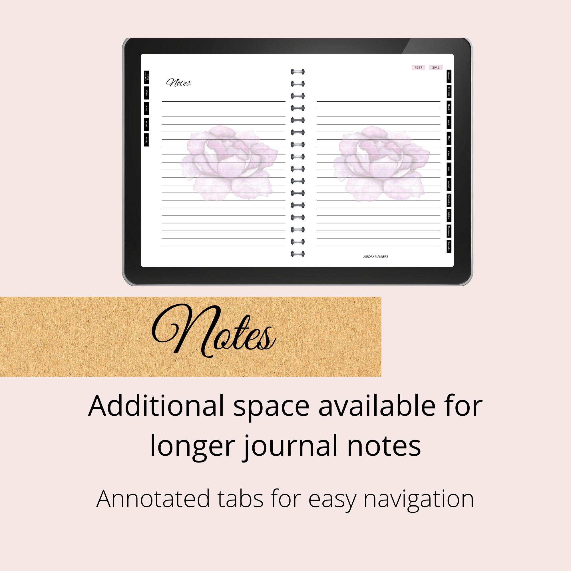 Digital Planner Calendar 2023 2024 Dated Weekly Daily - Etsy Hong Kong