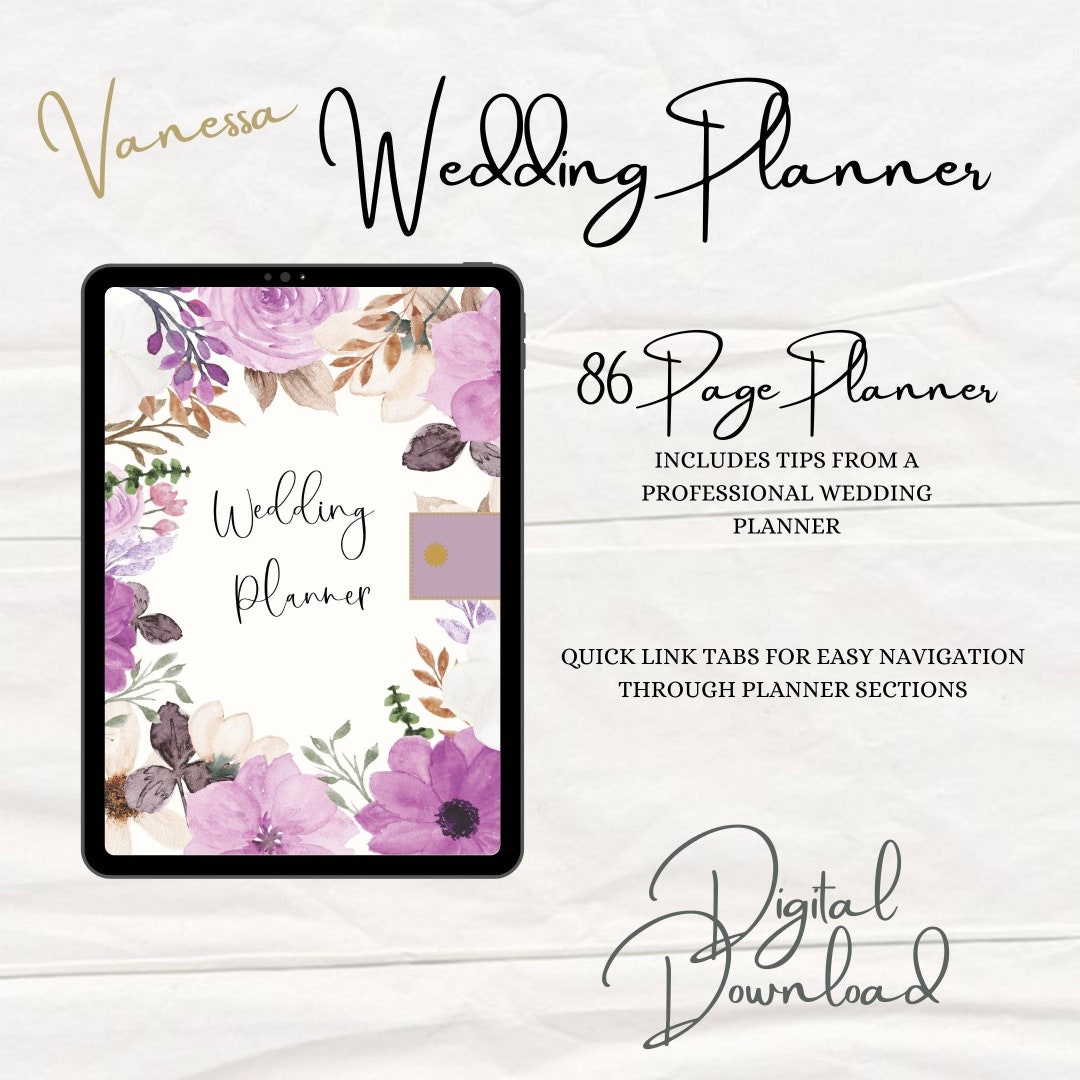 Digital Wedding Planner Calendar With Planning Tips From a Pro Etsy