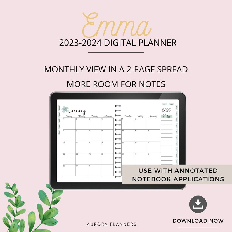Digital Planner 2023 2024 Dated Weekly & Daily Calendar Etsy Australia