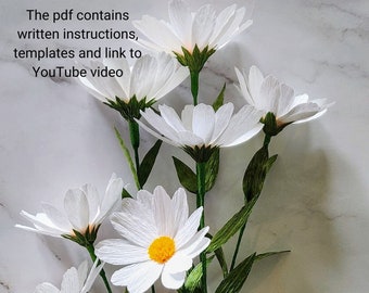 Tutorial de margaritas de papel: Plantilla y vídeo (PDF)