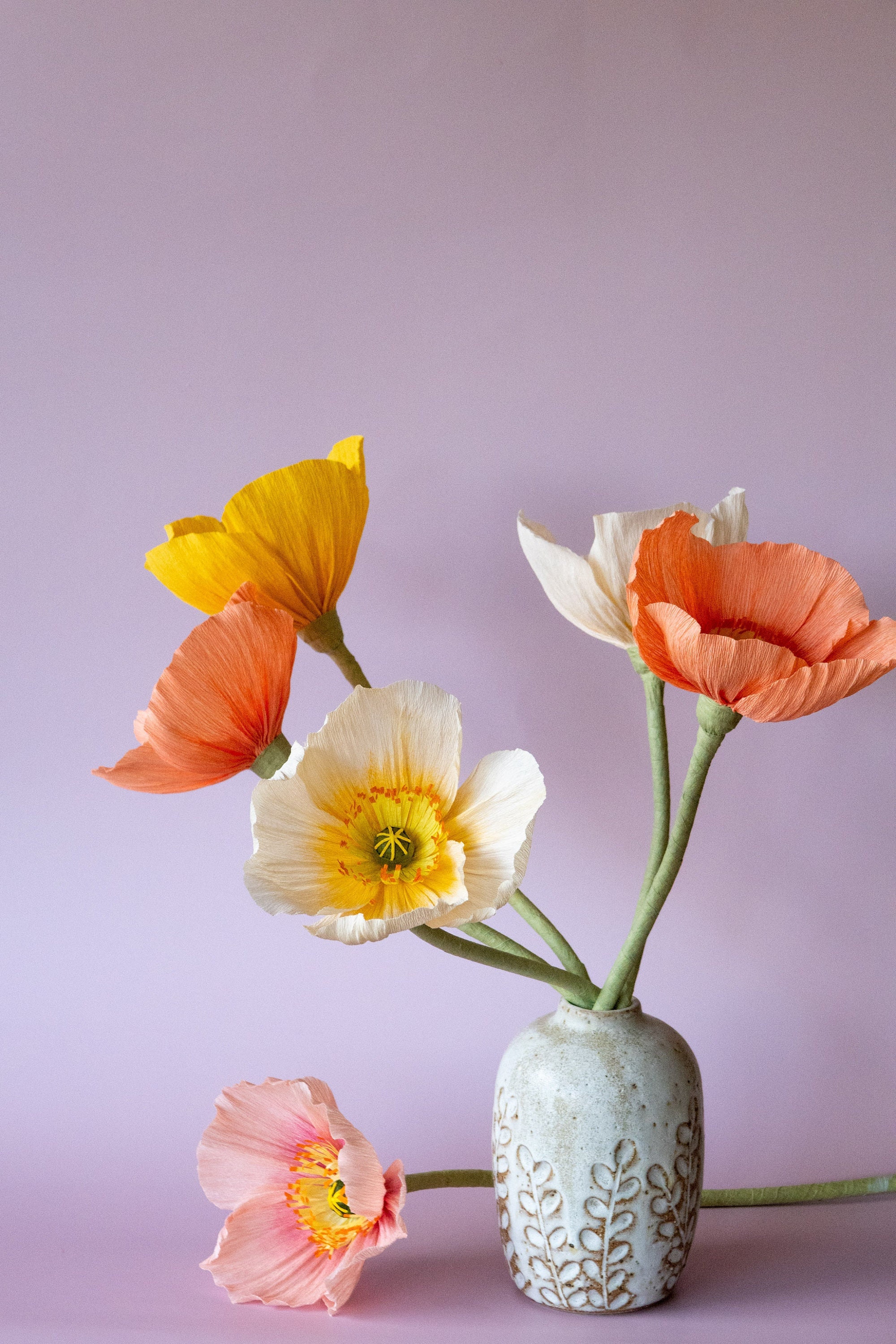Crepe paper Poppy | crepe paper flower | handmade | floral gift | home deco