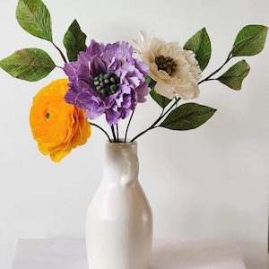 Ramo de Scabiosa de papel crepé / arreglo / flor de papel crepé / hecho a mano / regalo floral / decoración del hogar