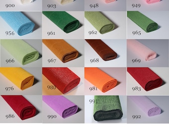 Rollo de papel crepé italiano: 140 g. Suministro de flores de papel.