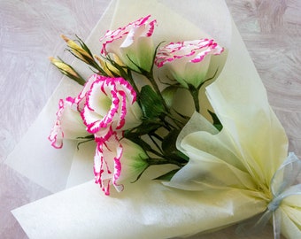 Lisianthus bouquet | crepe paper flower | handmade | floral gift | home deco
