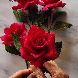Tutorial sulle rose / Rosa di carta fai-da-te / download digitale tutorial sulle rose / tutorial sulle rose di carta / Decorazione domestica fai da te rosa / Crea la tua rosa floreale