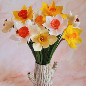 Narciso / Narcisi di carta crespa / Narcisi di carta / Fiori fatti a mano / Fiori di narciso
