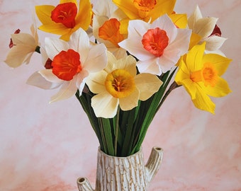 Handmade Crepe Paper Daffodils: Realistic Floral Decor